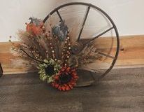 Decorated Steel Wheel Wreath